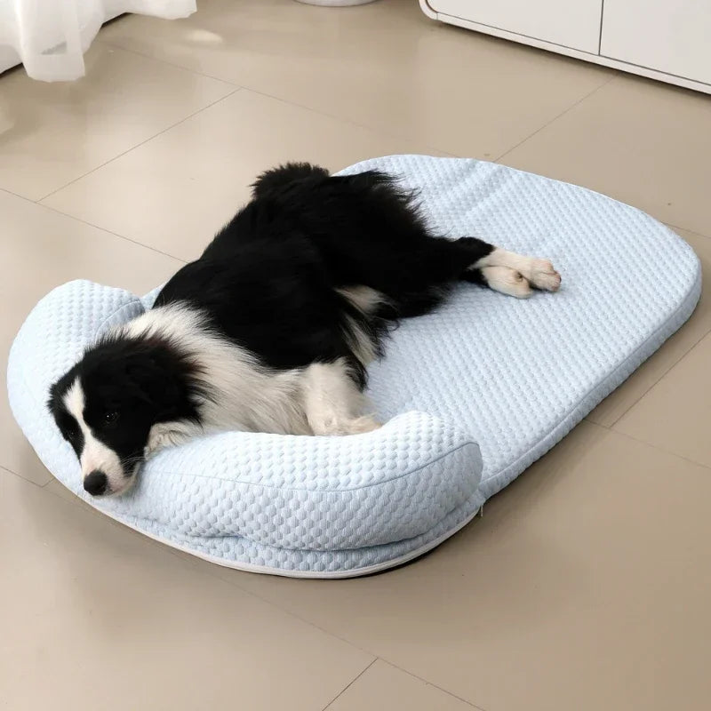 Cama Refrescante de Verano: Descanso Fresco en Azul