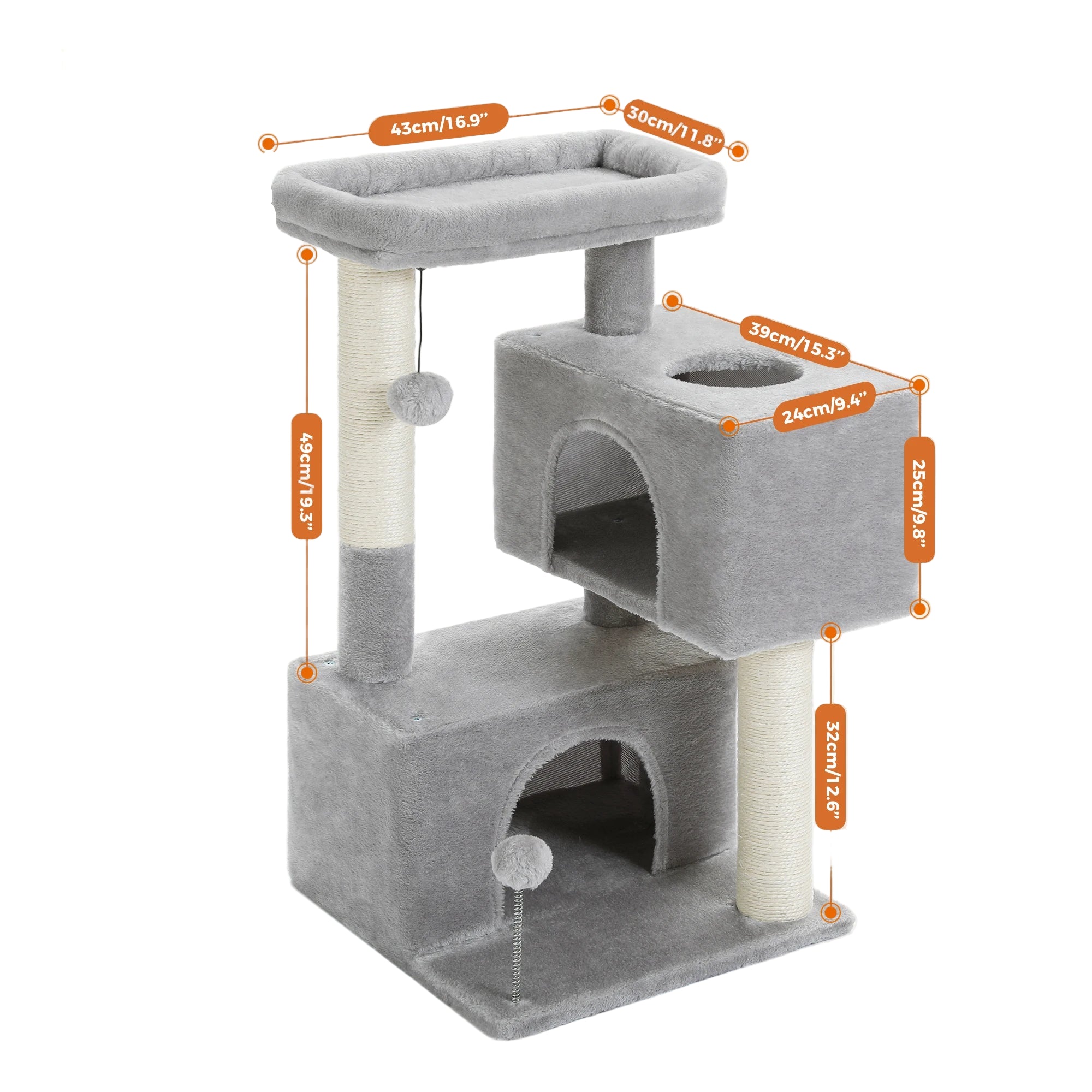 Large Cat Tree for Indoor Cats Multi-Level Cat Tower with Spacious Condos Sisal Scratching Pad Kitten House Accessories Cat Toys