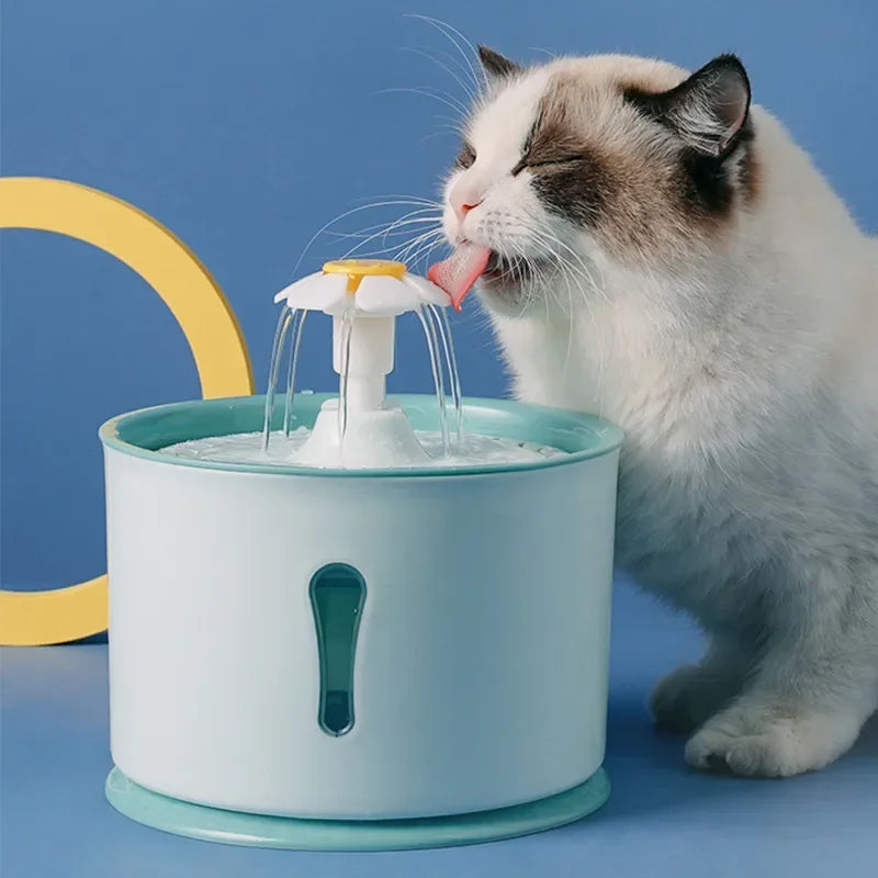 Fuente de Agua para Gatos Verde con Filtro Continuo y Diseño Fresco
