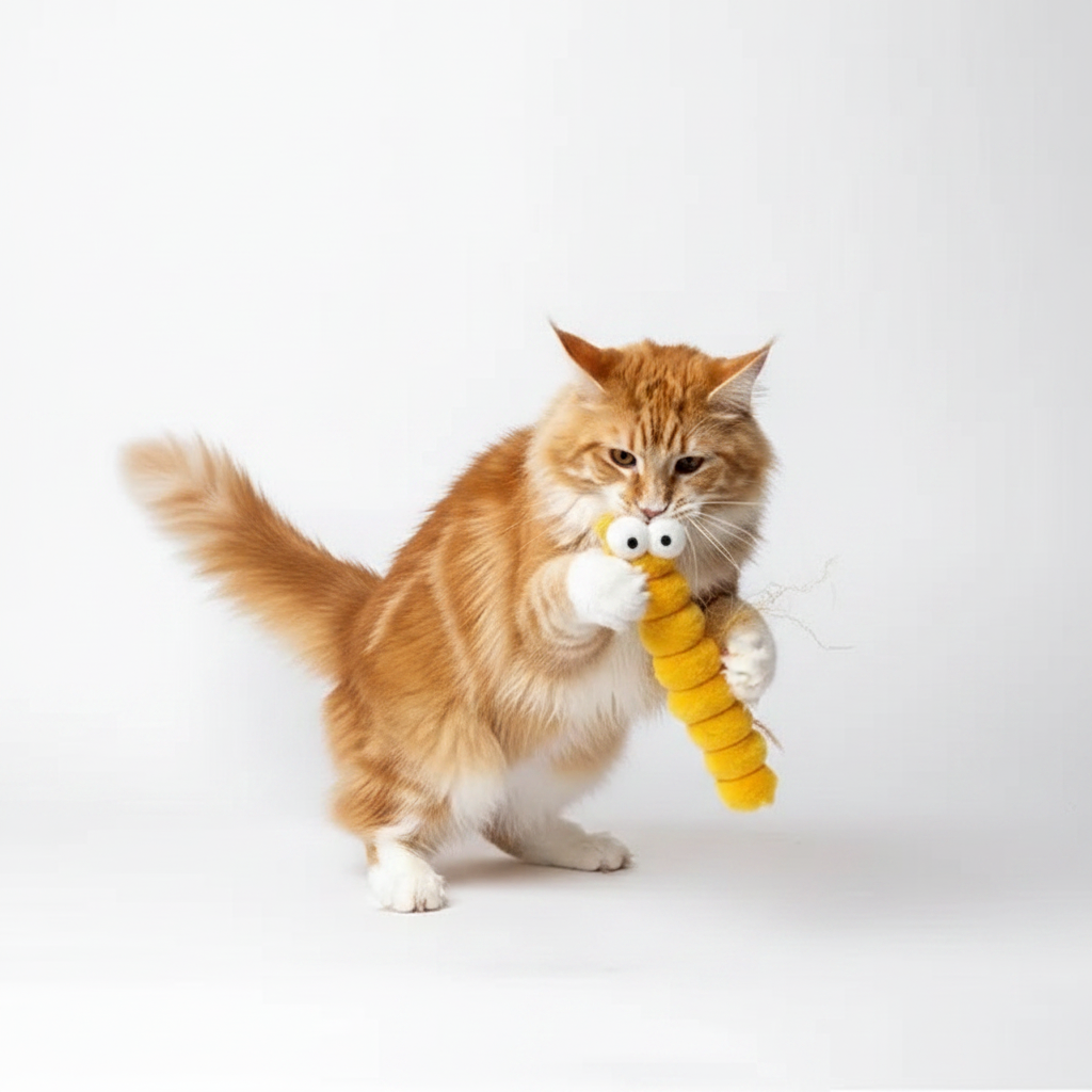 Juguete Oruga de Peluche con Catnip para Gatos