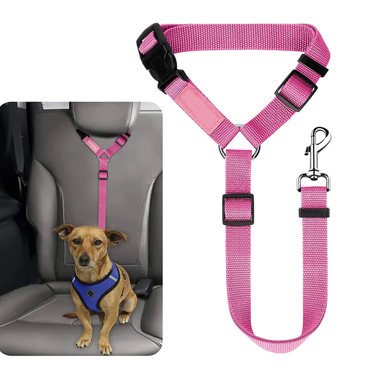 Cinturón de Seguridad Ajustable para Perros – Viajes Seguros y Cómodos
