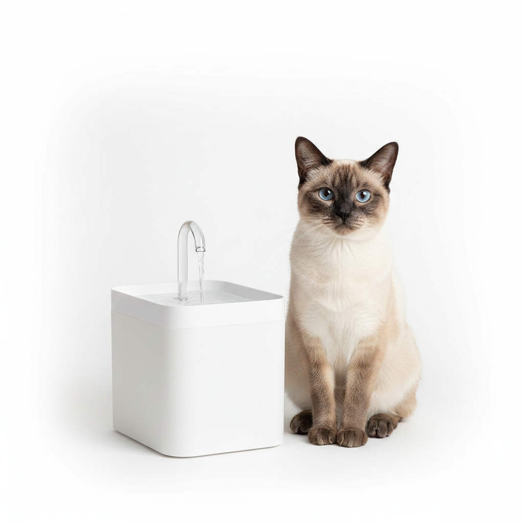 Fuente de Agua Silenciosa 1,5L para Gatos - Blanco Transparente | 3 Velocidades