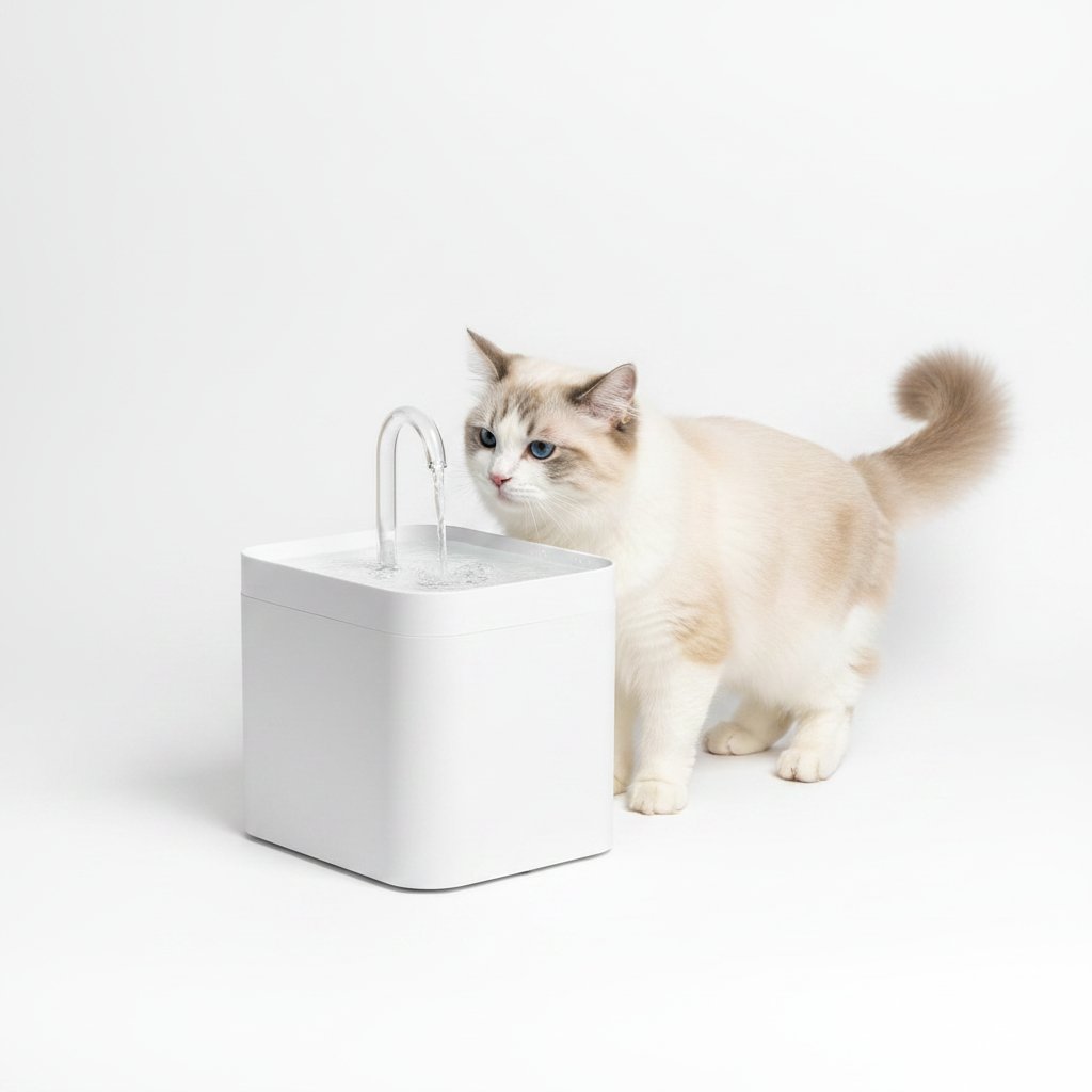 Fuente de Agua Silenciosa 1,5L para Gatos - Blanco Transparente | 3 Velocidades