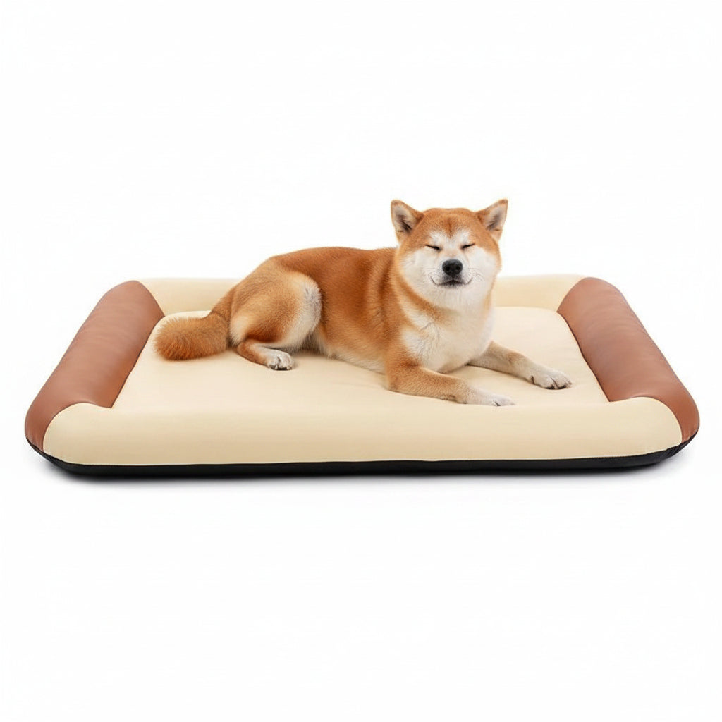Cama cesta refrescante caqui para perros y gatos