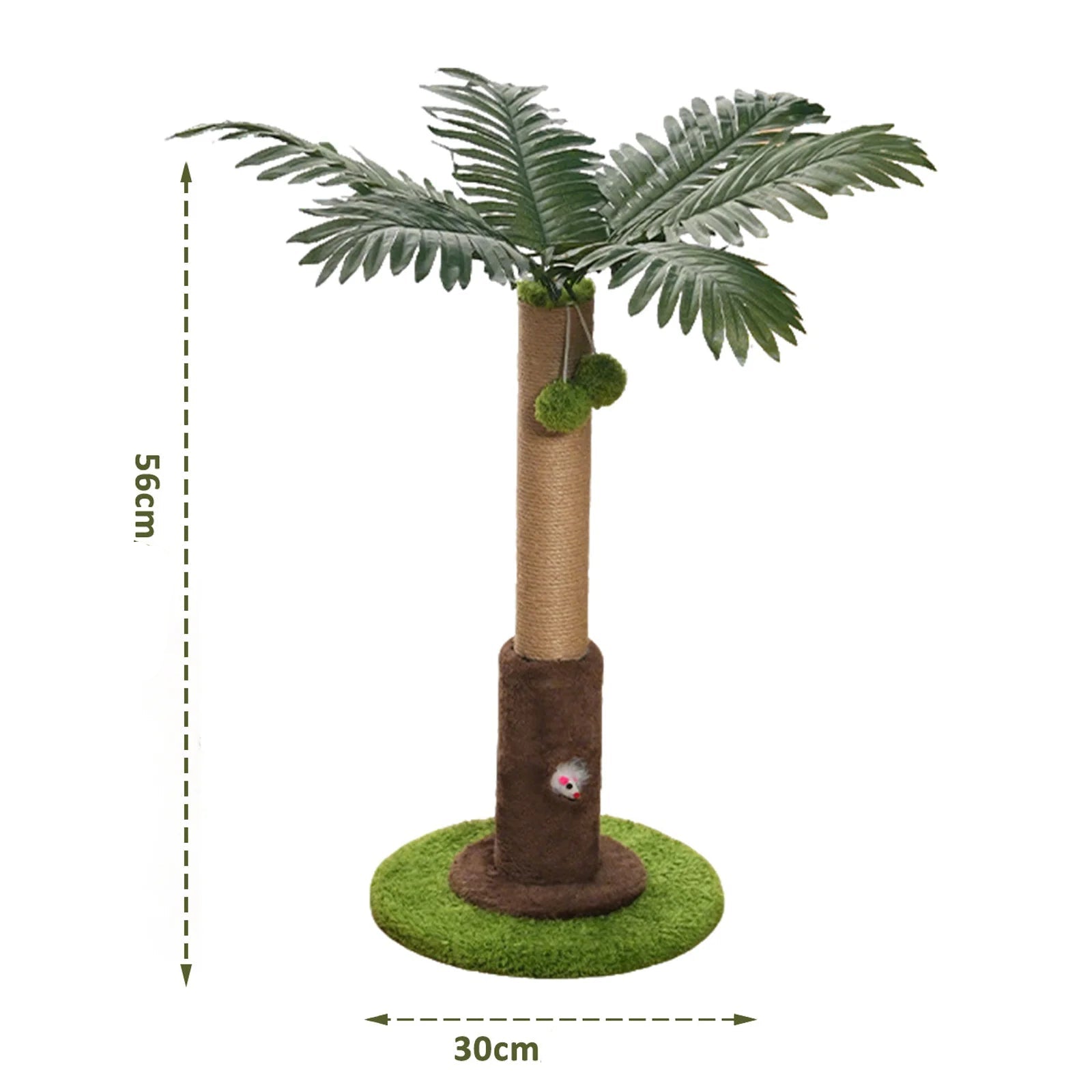 Arbre à chat avec niche et balles suspendues