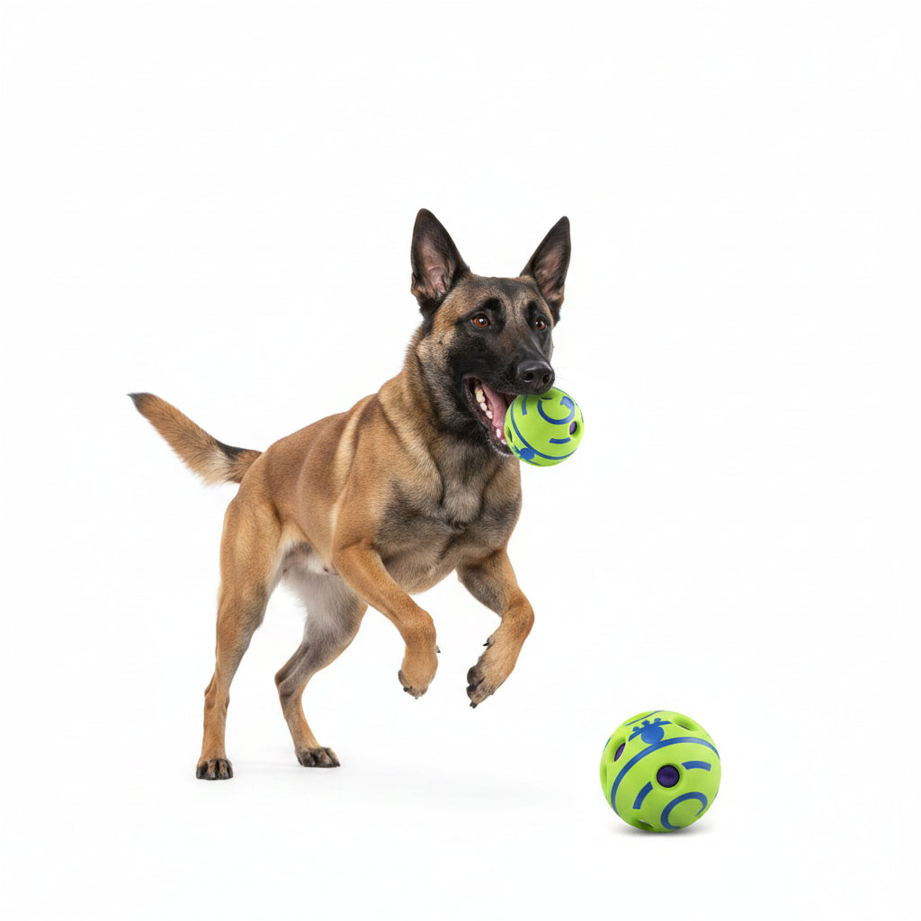 New Hot Wobble Wag Giggle Glow Ball Interactive Dog Attention Toy Fun Giggle Sounds Ball When Rolled or Shaken for Pet Dog Fun