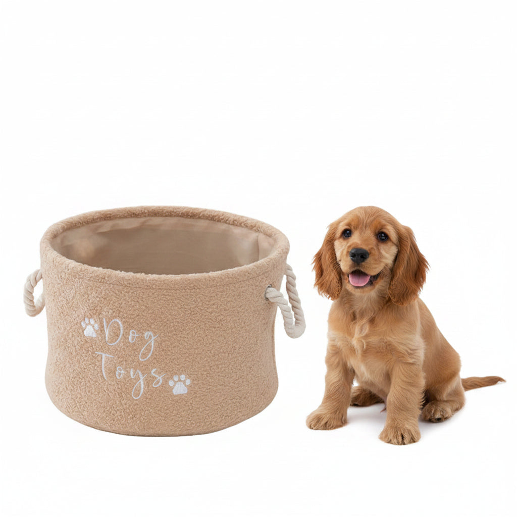 Panier Rond en Feutre pour Jouets de Chien