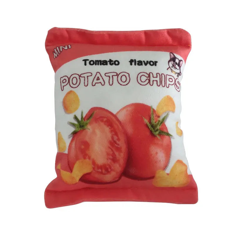 Pet Sound Paper Toy Potato Chips Simulation Fruit Bite Resistant Machine Wash Plush Toy For Cats And Dogs Grinding Teeth