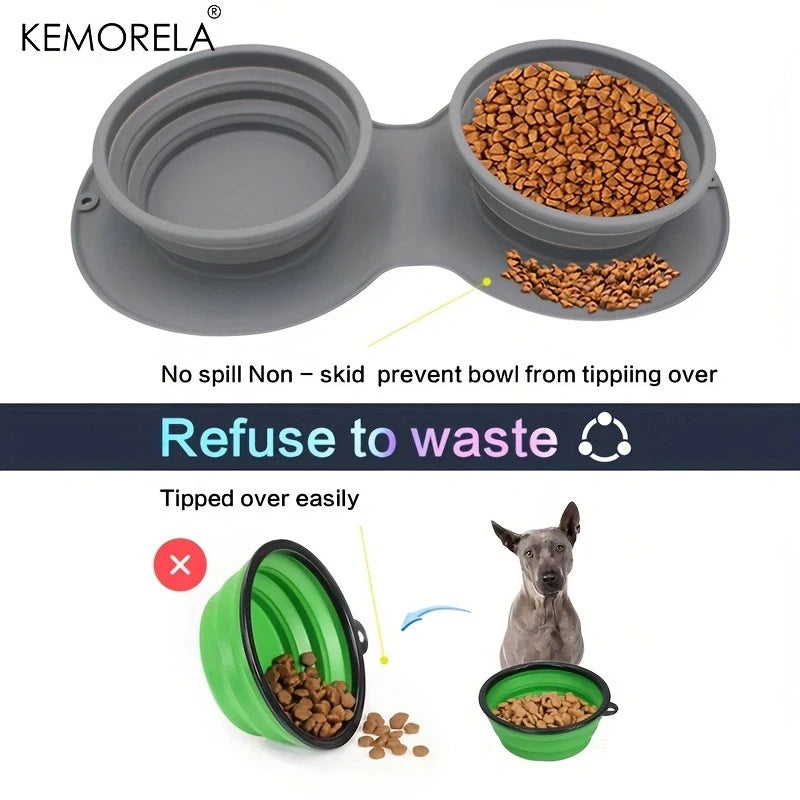 Comedero Plegable de Silicona para Perros y Gatos