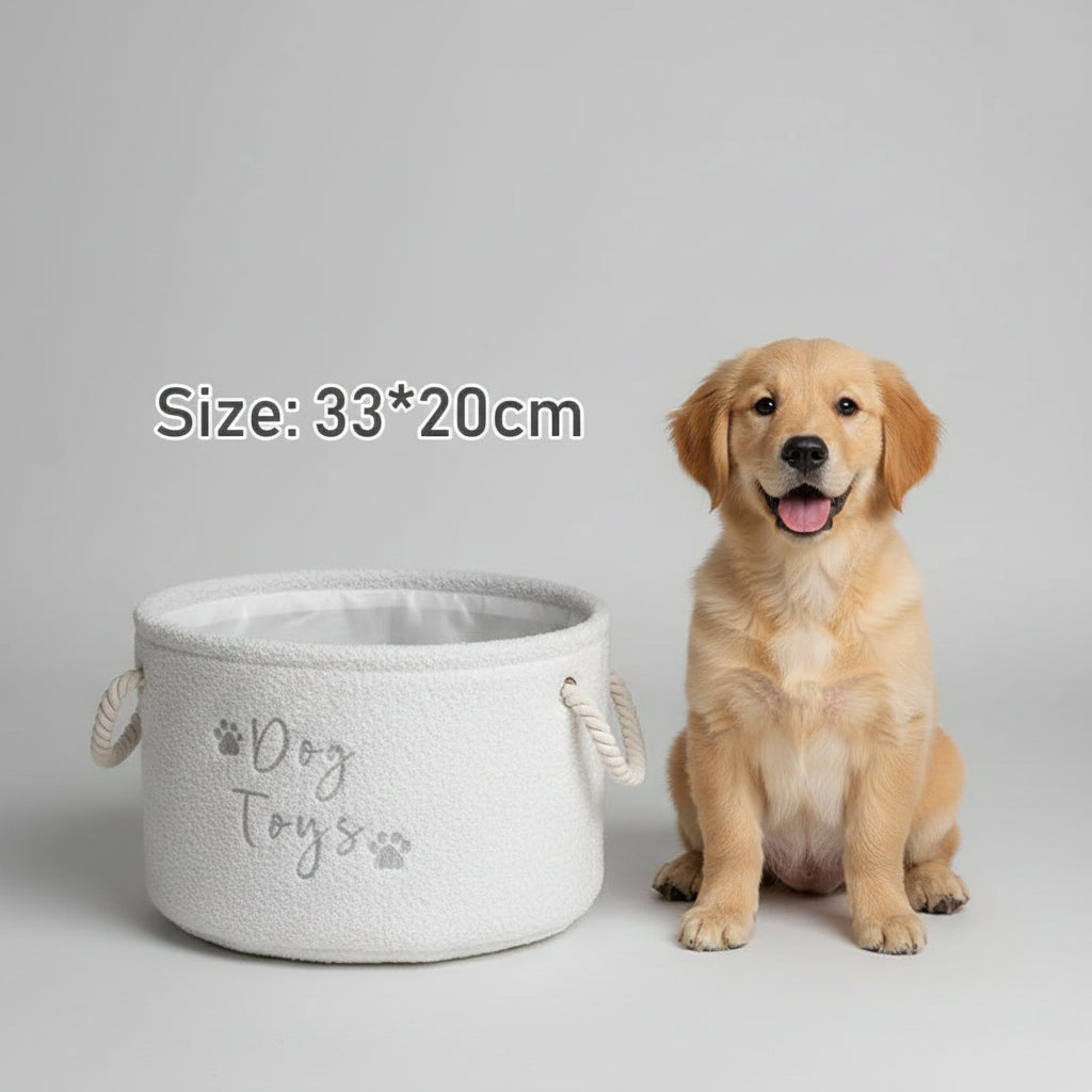 Panier Rond en Feutre pour Jouets de Chien