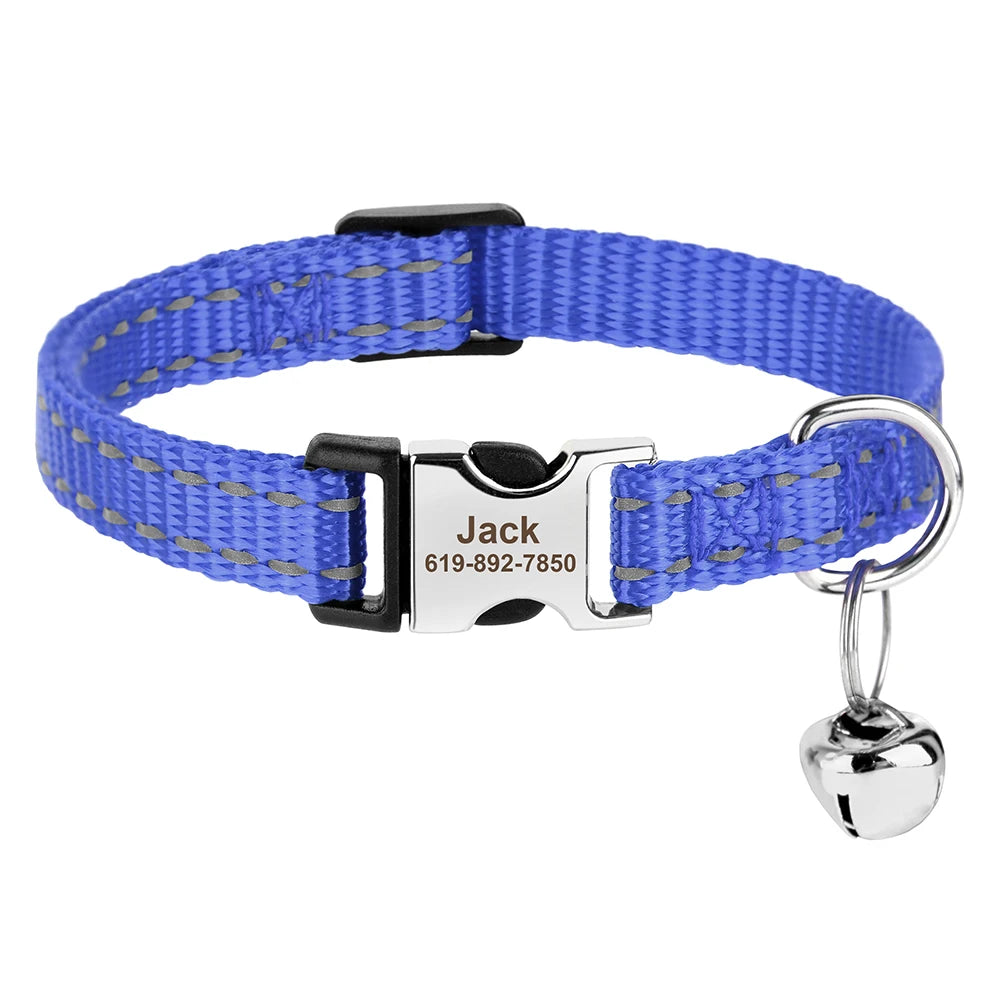 Collar para Perros y Gatos Azul con Cascabel