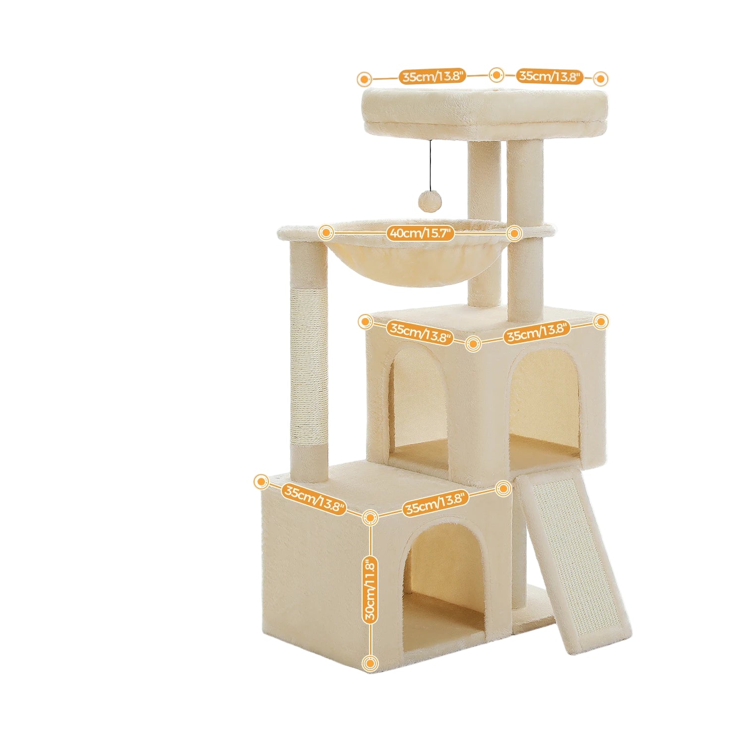 Large Cat Tree for Indoor Cats Multi-Level Cat Tower with Spacious Condos Sisal Scratching Pad Kitten House Accessories Cat Toys