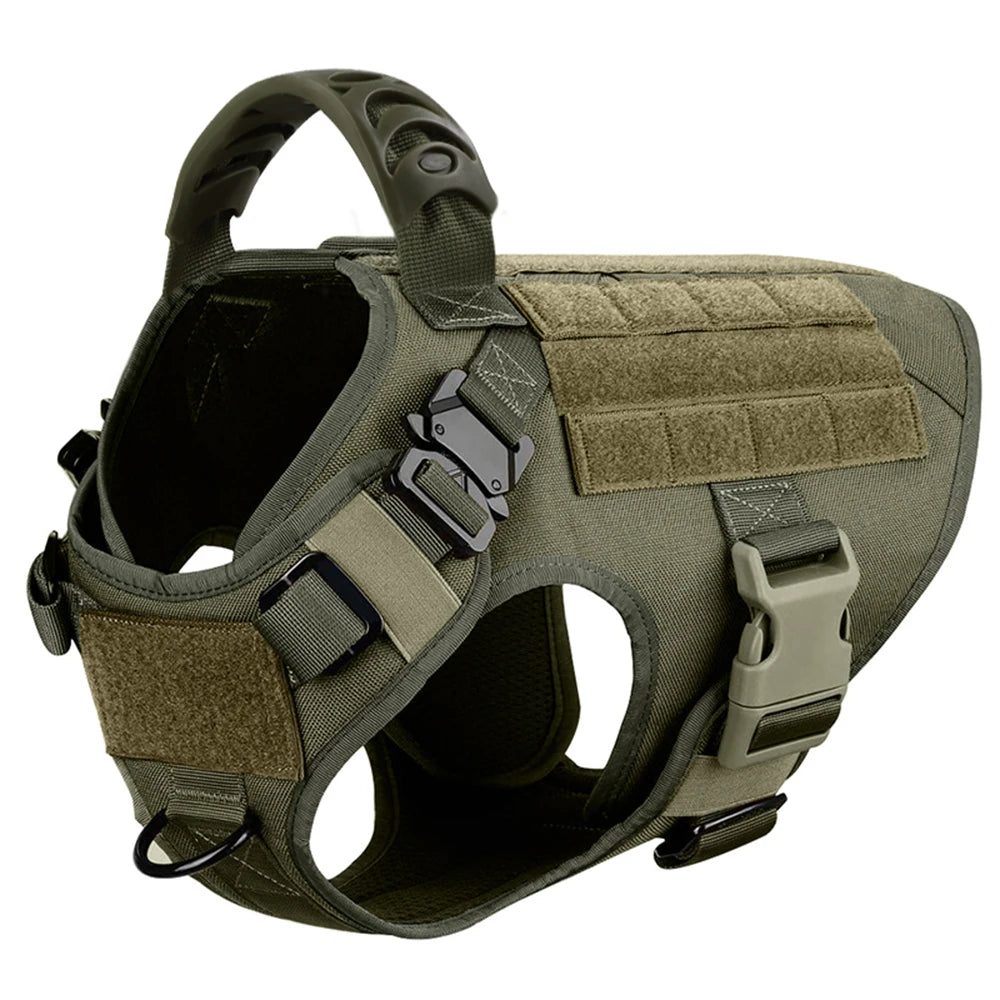 Set de Arnés Táctico con Collar y Correa para Perros Grandes