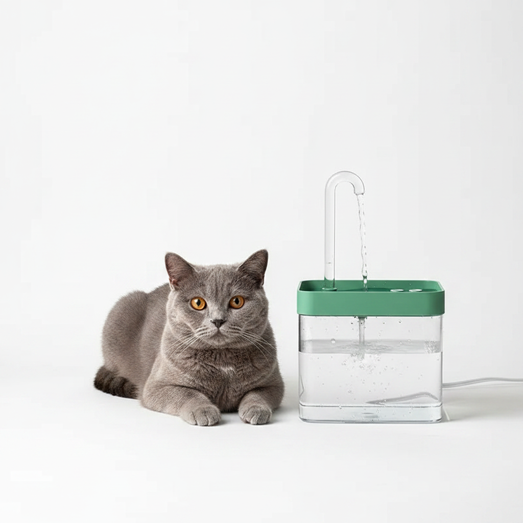 Fuente de Agua Silenciosa 1,5L para Gatos - Transparente Verde| 3 Velocidades