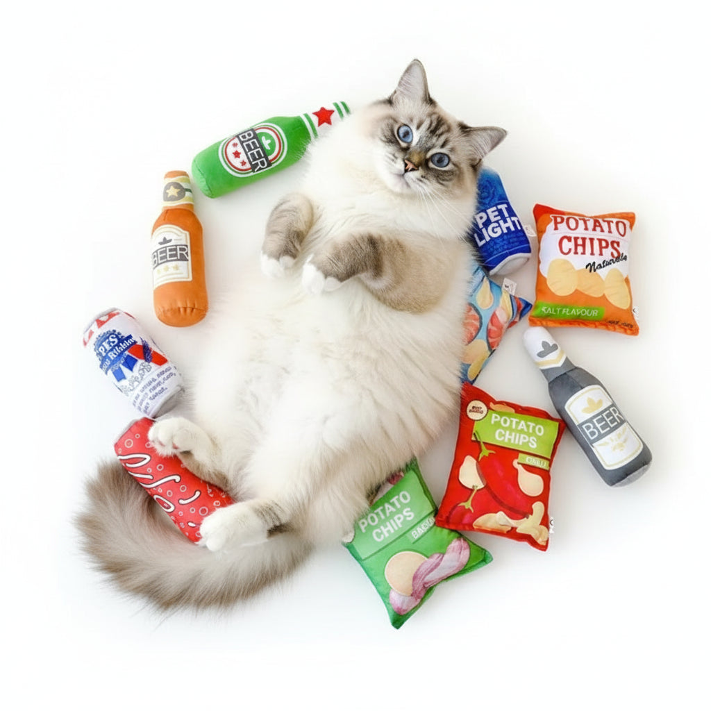 Pet Sound Paper Toy Potato Chips Simulation Fruit Bite Resistant Machine Wash Plush Toy For Cats And Dogs Grinding Teeth