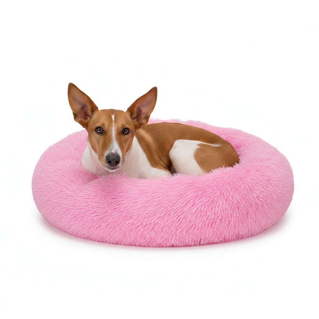 Cama Donut Rosado Ultra Cómoda para Perros y Gatos