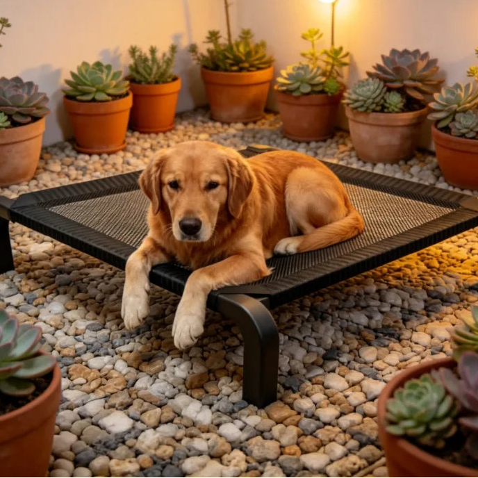Cama Elevada con Toldo: Refugio Fresco y Protector