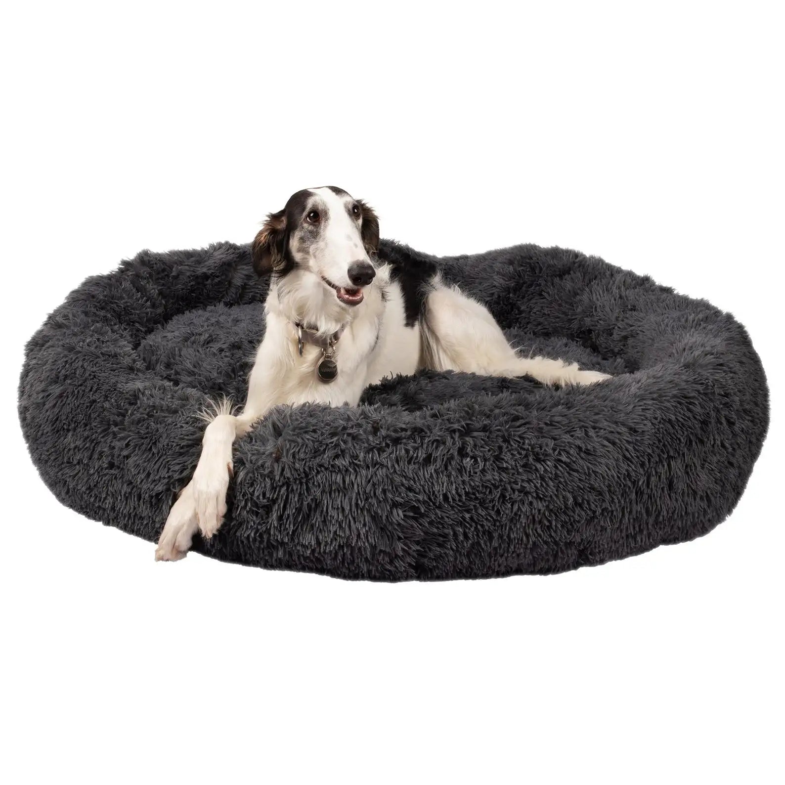 Lit Donut Orthopédique Anti-stress pour Chiens - Noir