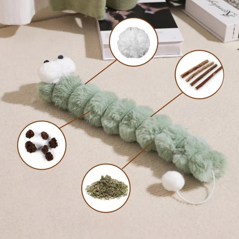 Juguete Oruga de Peluche con Catnip para Gatos