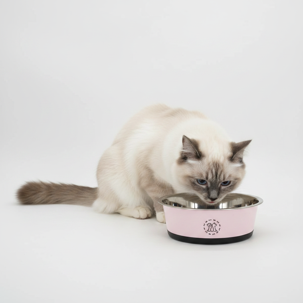 Comedero de Acero Antivuelco para Perros y Gatos - Rosa