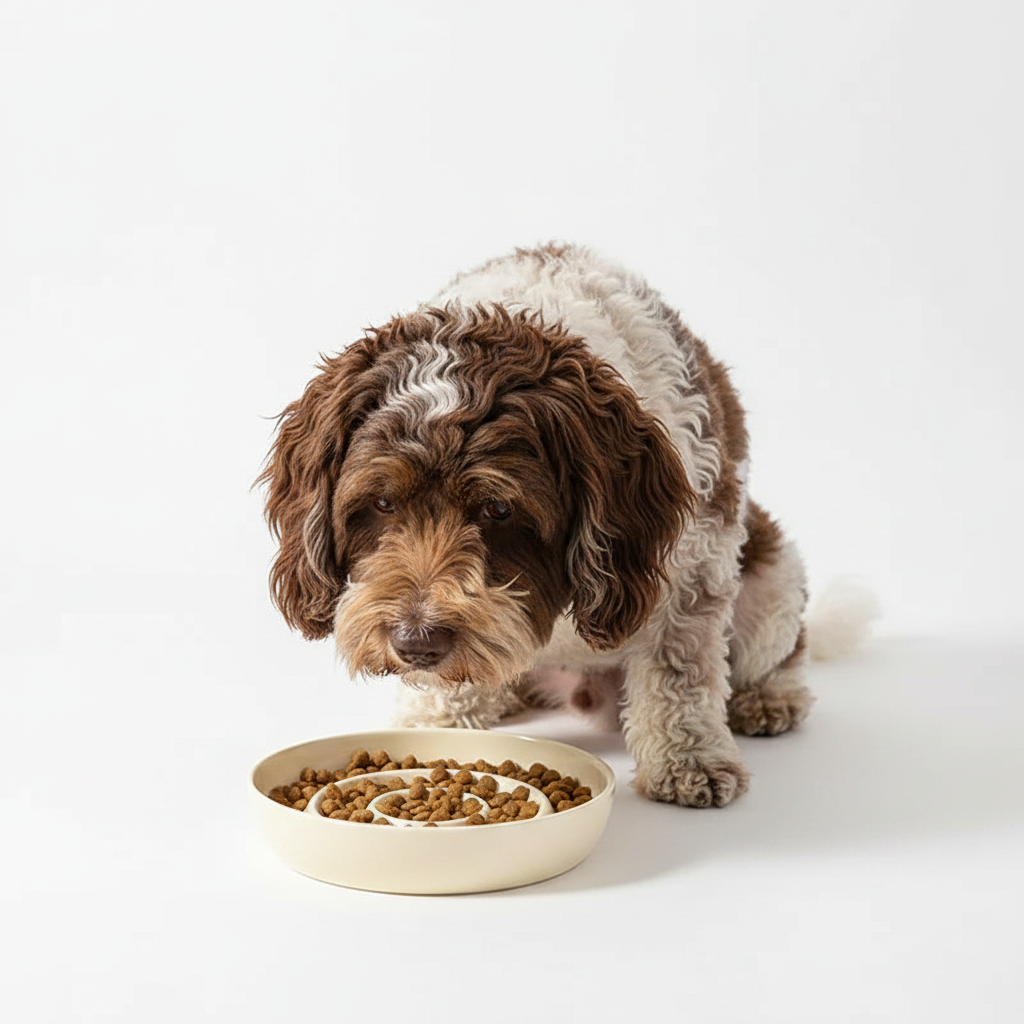 Comedero de Cerámica Lento para Gatos y Perros Pequeños
