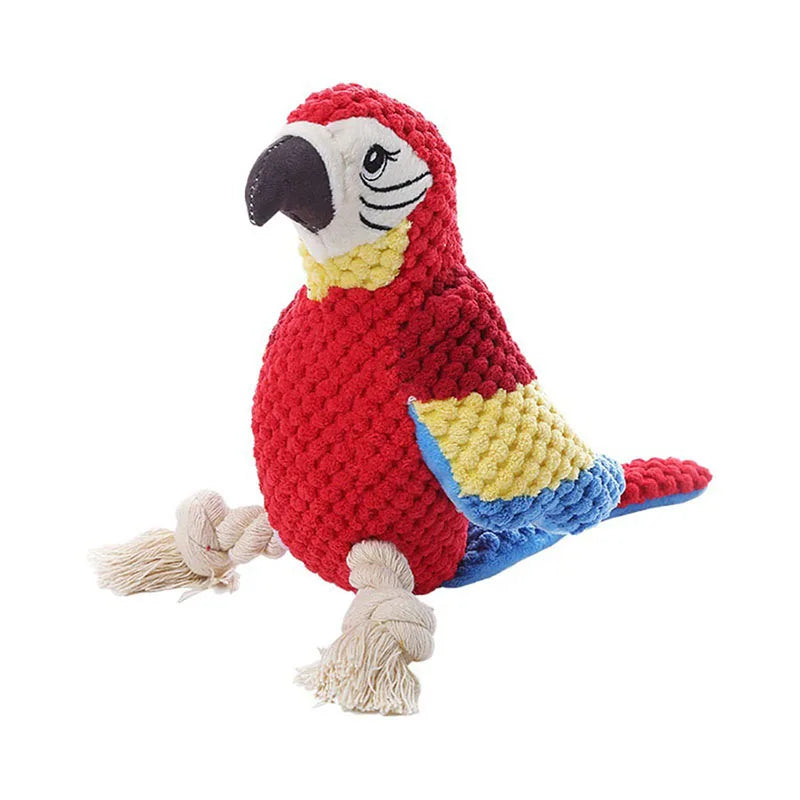 Peluche parrot interactivo con cuerda – ¡Diversión, limpieza y confort para tu perro!