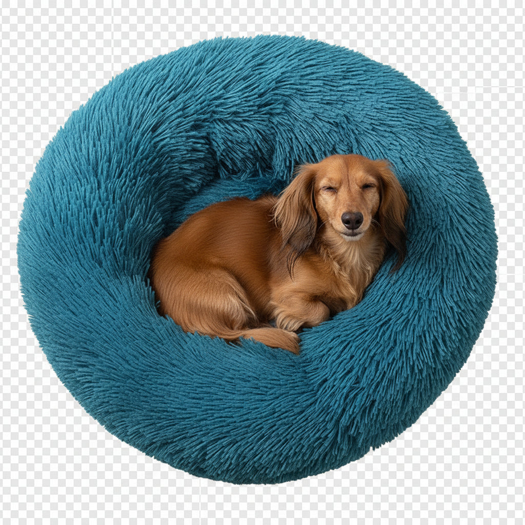 Lit Donut Orthopédique Anti-Stress pour Chiens - Bleu Outremer