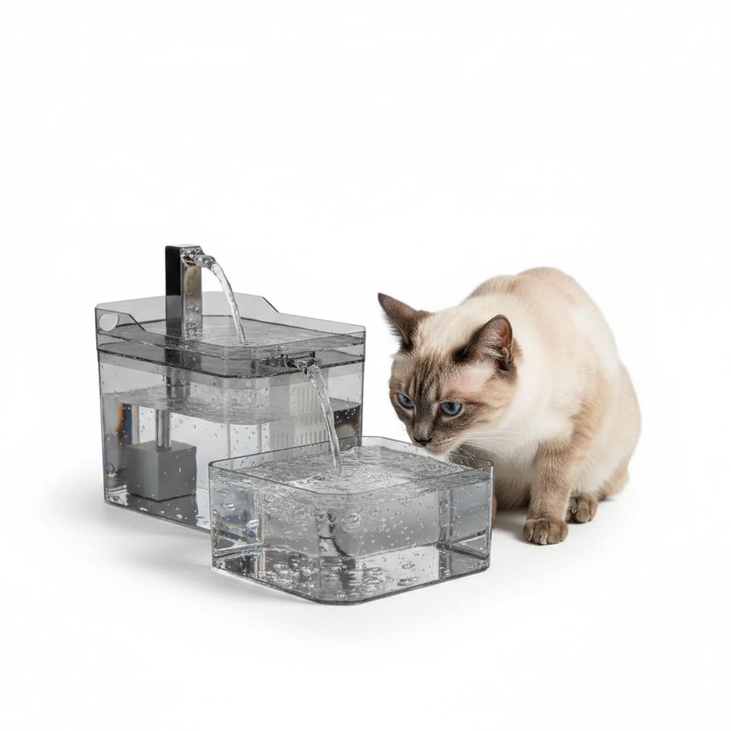 Fuente de Agua Transparente para Gatos con Filtro Automático