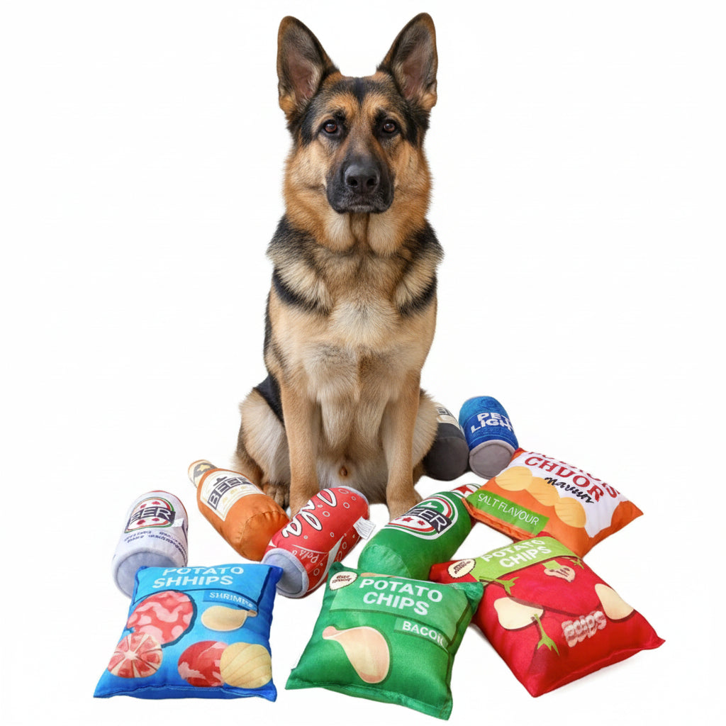 Pet Sound Paper Toy Potato Chips Simulation Fruit Bite Resistant Machine Wash Plush Toy For Cats And Dogs Grinding Teeth