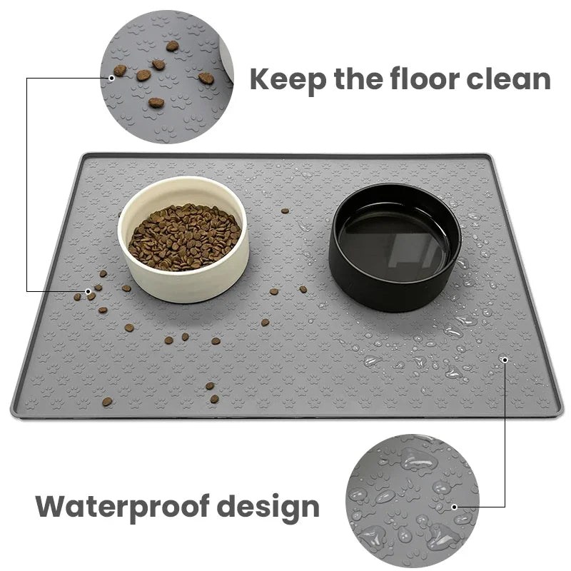 Alfombrilla de Silicona Impermeable para Perros y Gatos