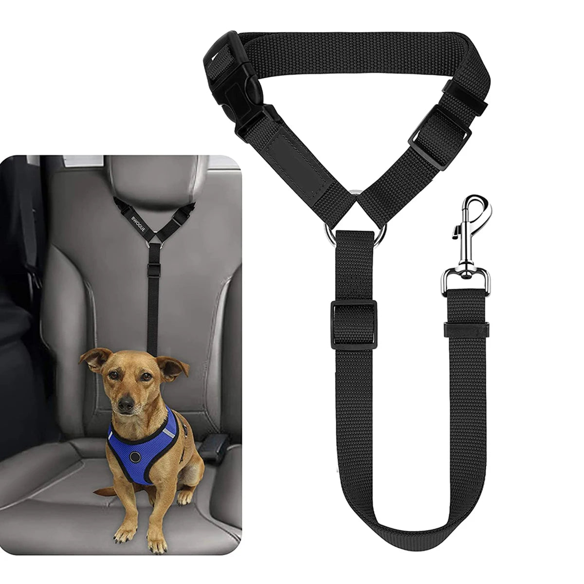 Cinturón de Seguridad Ajustable para Perros – Viajes Seguros y Cómodos