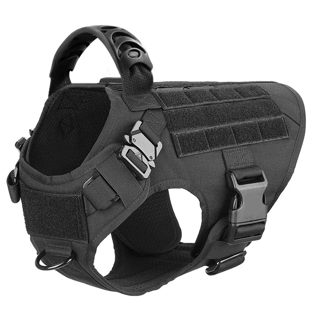 Set de Arnés Táctico con Collar y Correa para Perros Grandes