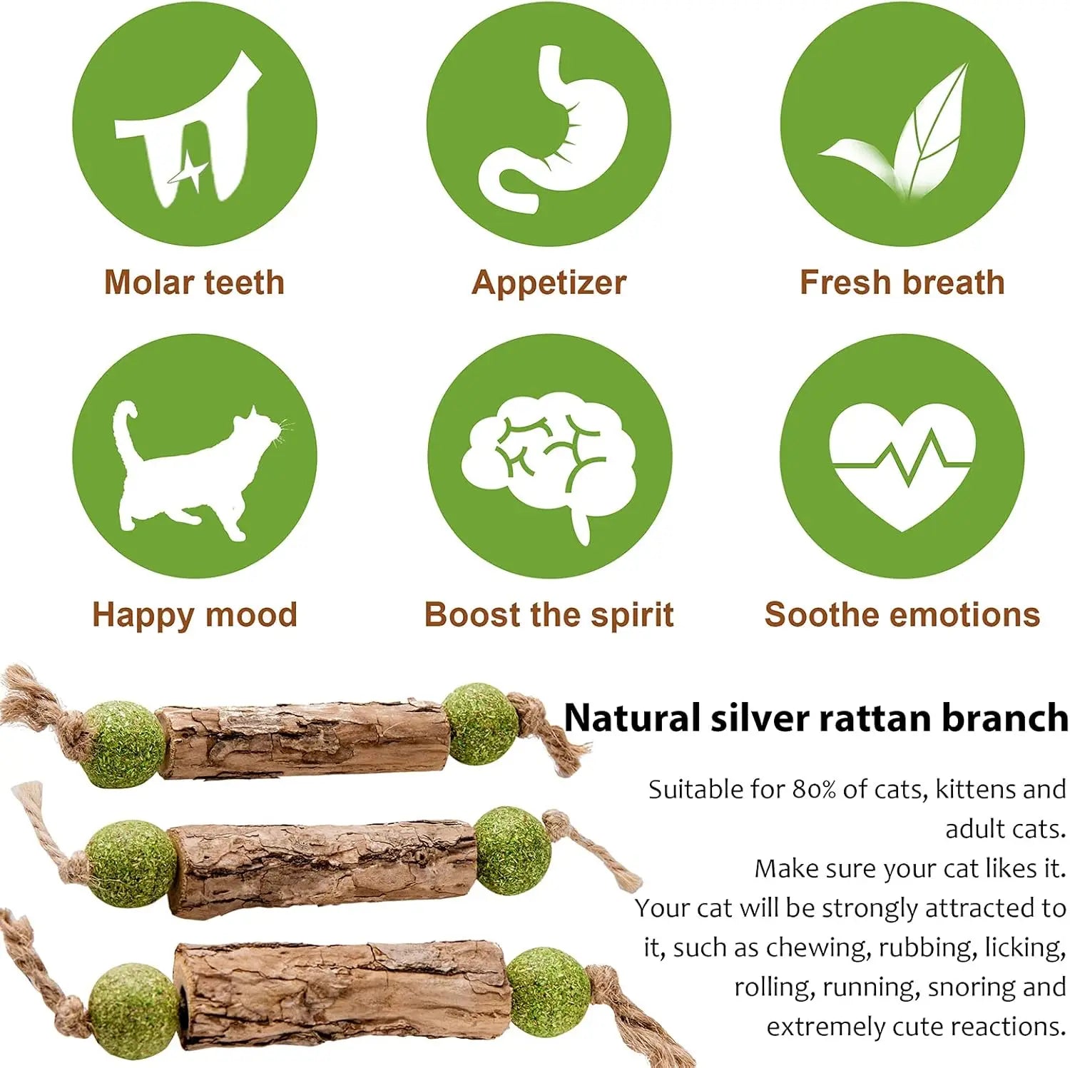 Palo Dental de Catnip y Matatabi para Gatos