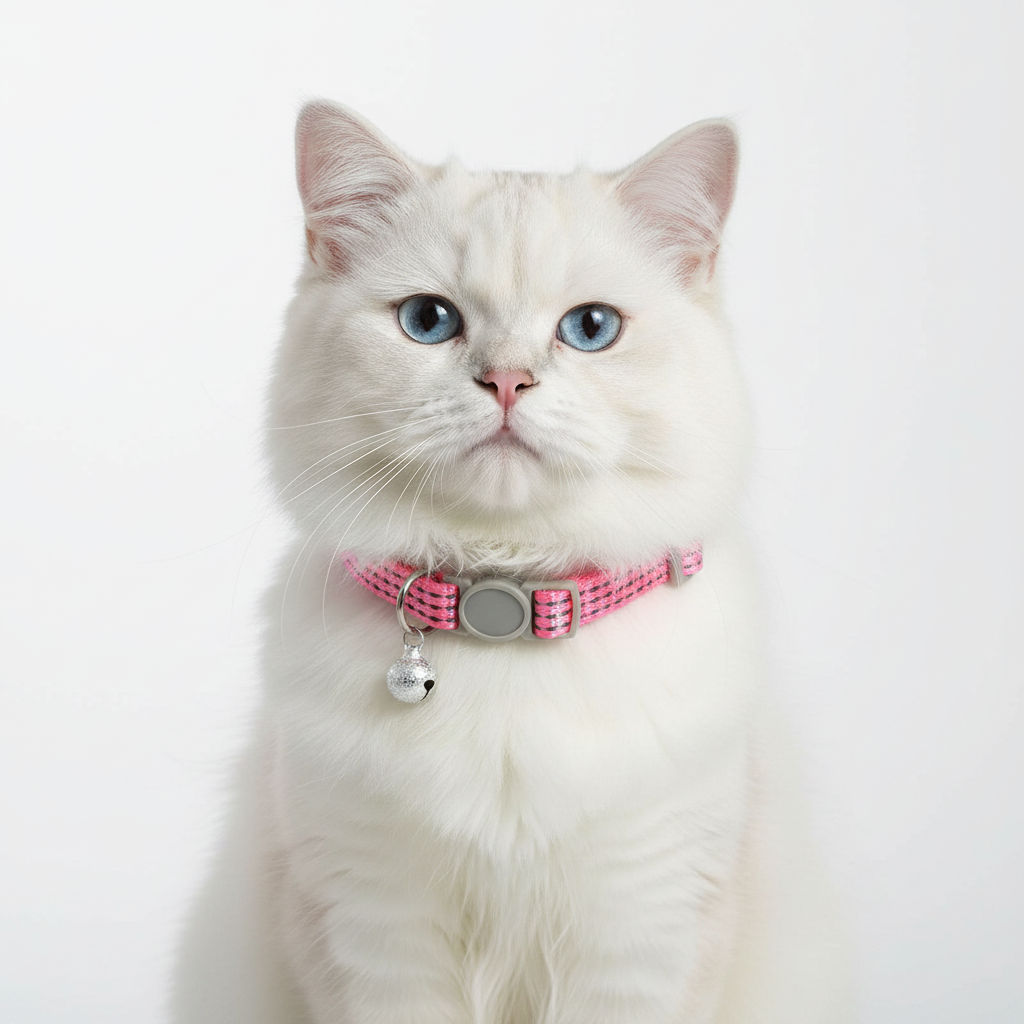 Collar para Gatos con Campana Reflectante Rosa Pastel