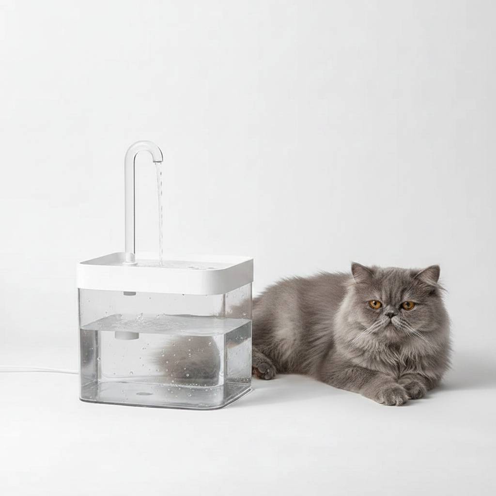 Fuente de Agua Silenciosa 1,5L para Gatos - Transparente (Diseño A) | 3 Velocidades
