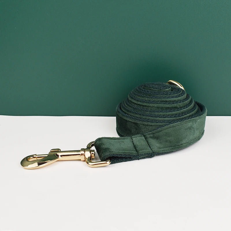 Set de Collar, Arnés y Correa de Terciopelo Personalizable