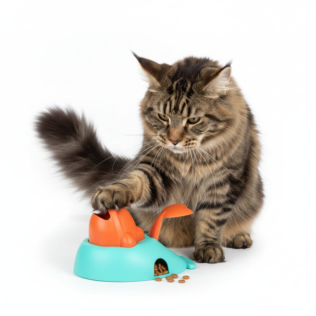 Dog Cat Interactive Food Toy Puzzle Press-to-Dispense Whale Shaped Slow Feeder Boredom Buster Training Reward Dispenser for Pets