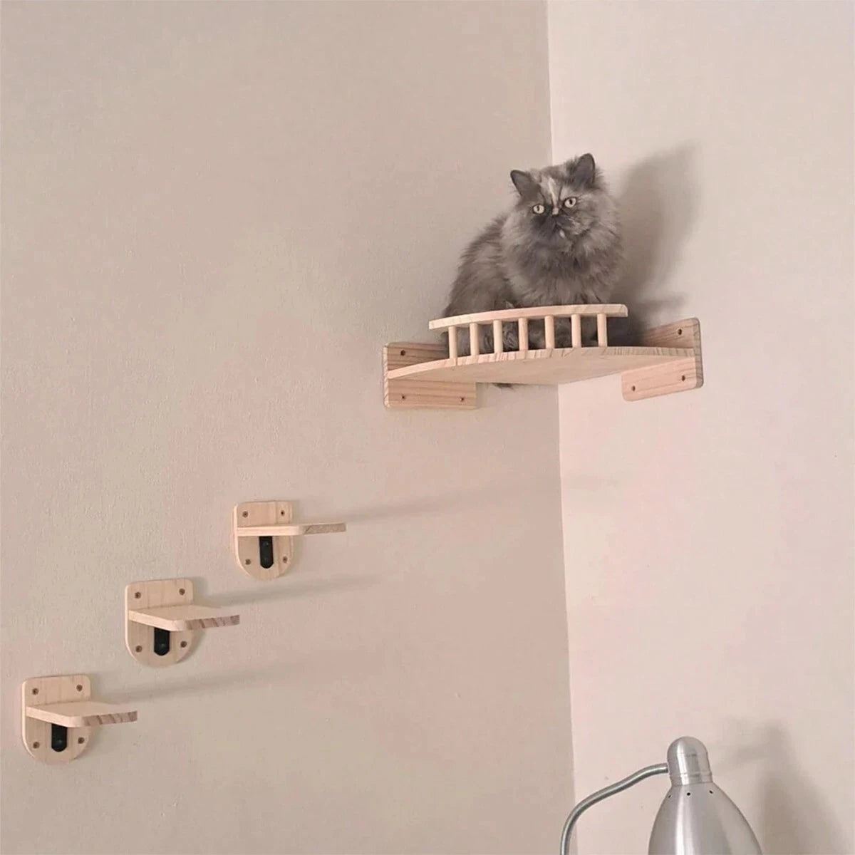 Hamaca de Pared para Gatos con 3 Escalones - Confort Elevado