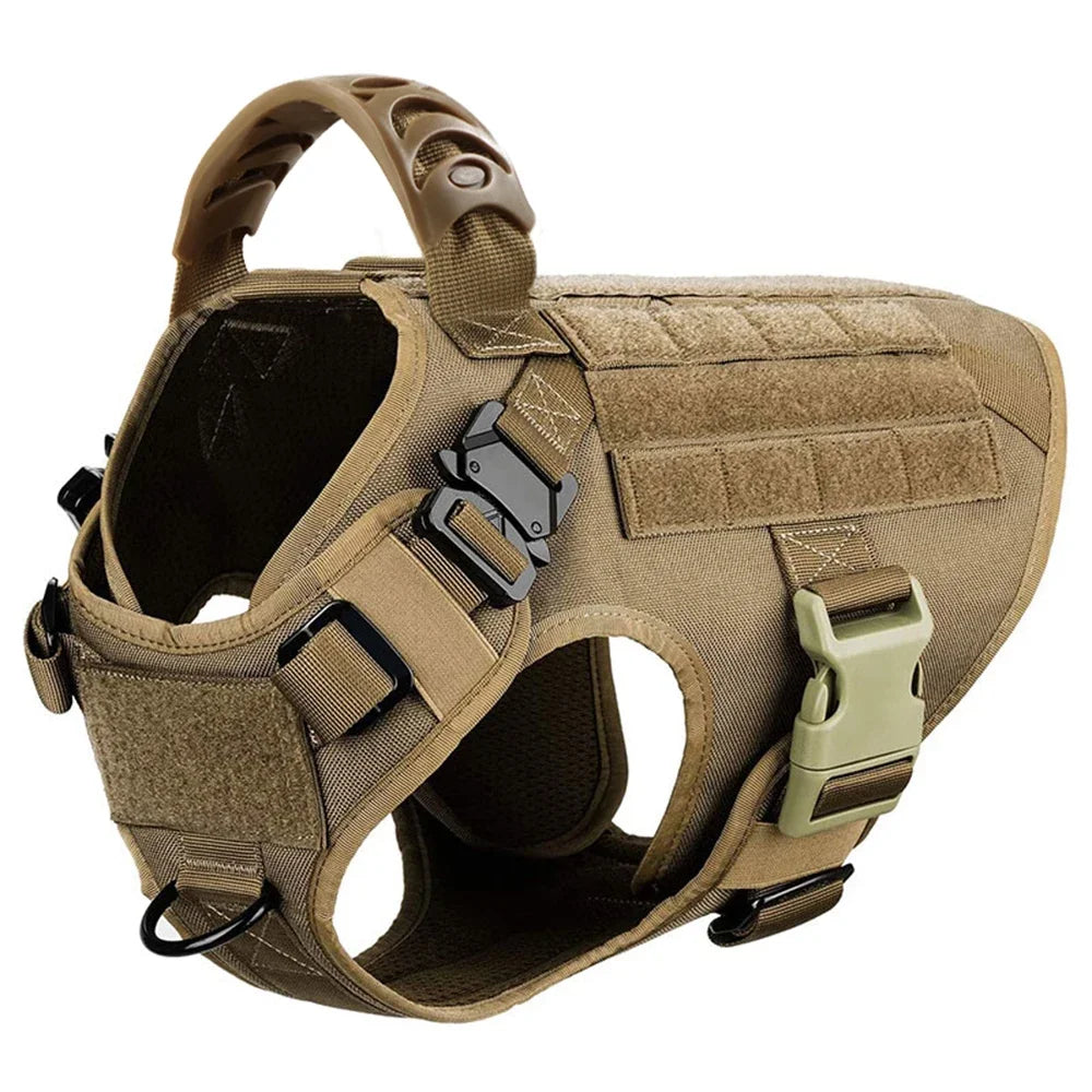 Set de Arnés Táctico con Collar y Correa para Perros Grandes