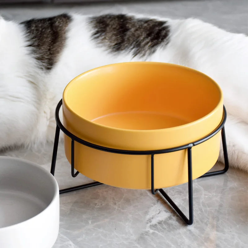 Comedero Doble de Cerámica para Gatos y Perros Pequeños