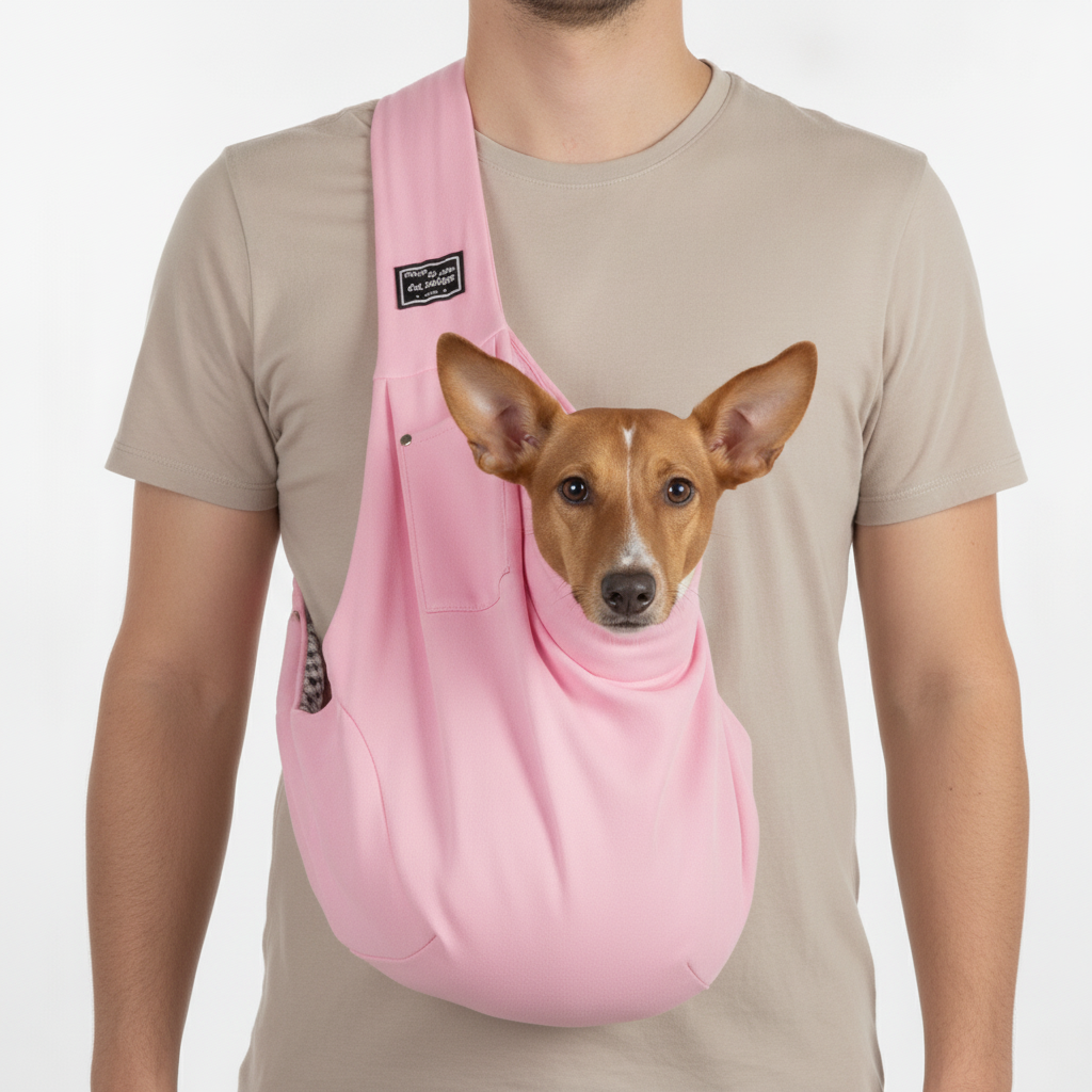 Bolso Bandolera para Mascotas en Rosa y Gris Claro - imagen 1