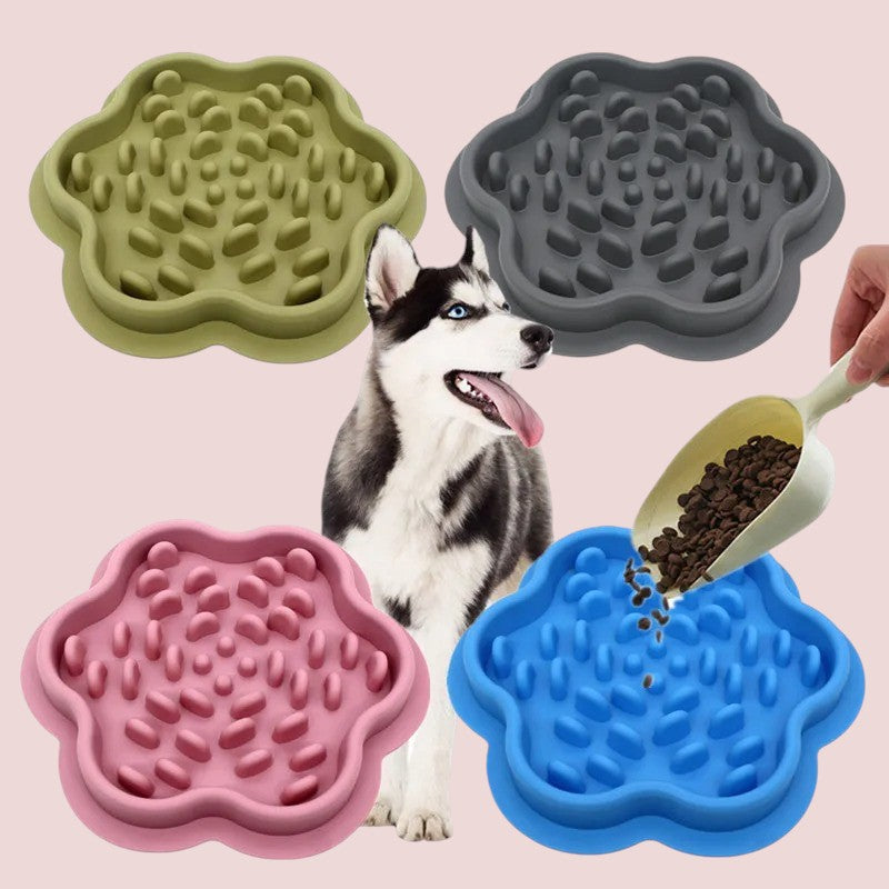 Comedero de Silicona para Perros de Flores