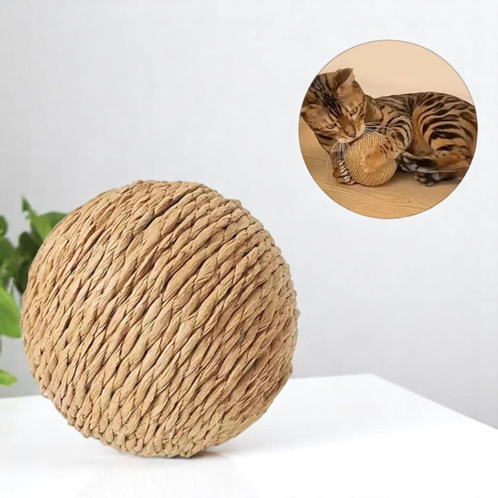 Pelota de Sisal Grande para Gatos – Diversión Activa y Uñas Saludables