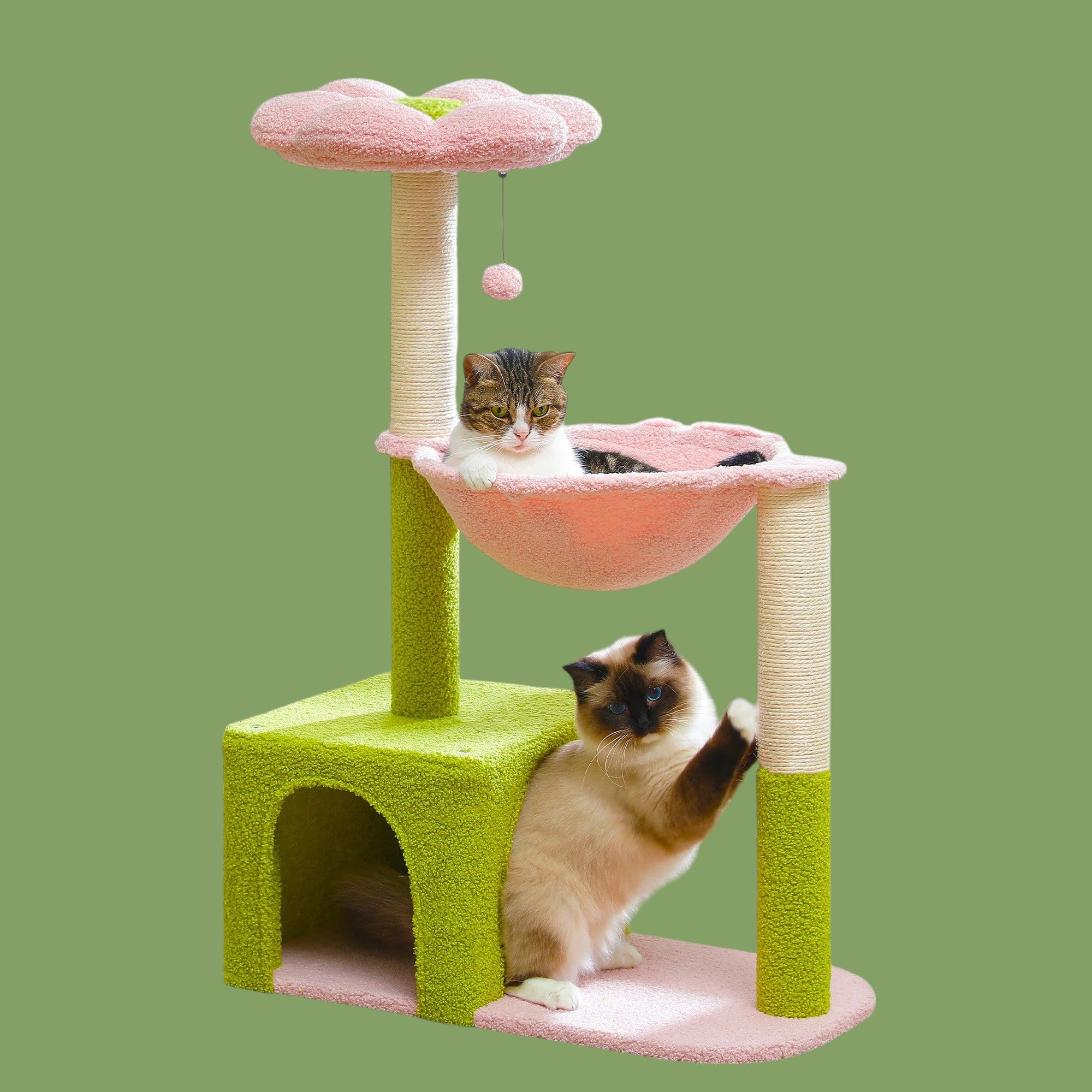 Árbol para Gatos de Flor Rosa