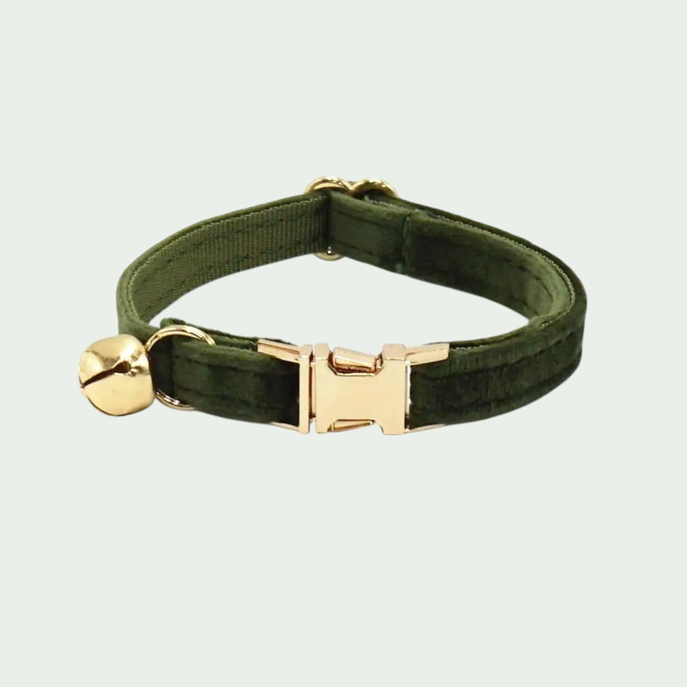 Collar de Terciopelo Elegante para Gatos - con Hebilla Metálica