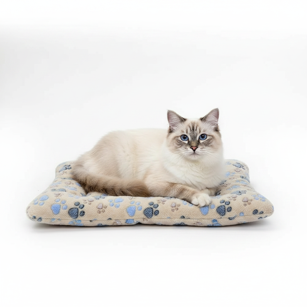Cama de Algodón para Perros y Gatos de Huellas