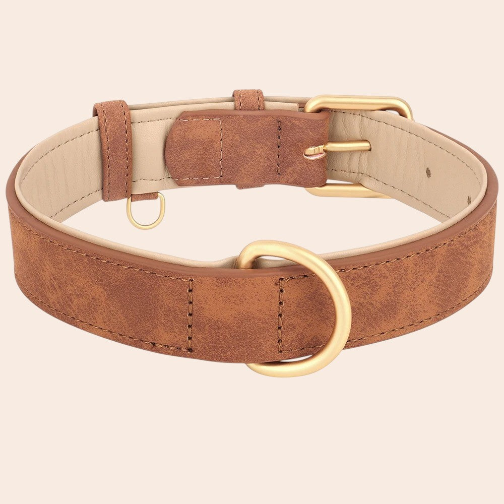 Collar de Cuero Ajustable para Perros – Suavidad, Resistencia y Estilo