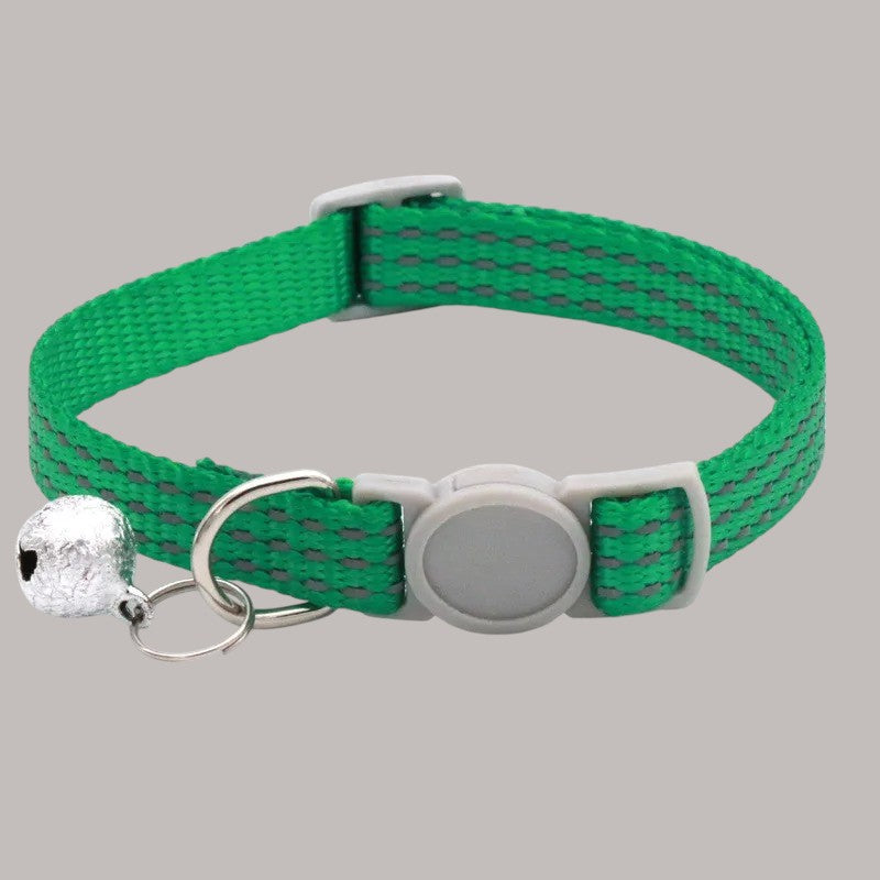 Collar para Gatos con Campana Reflectante Verde