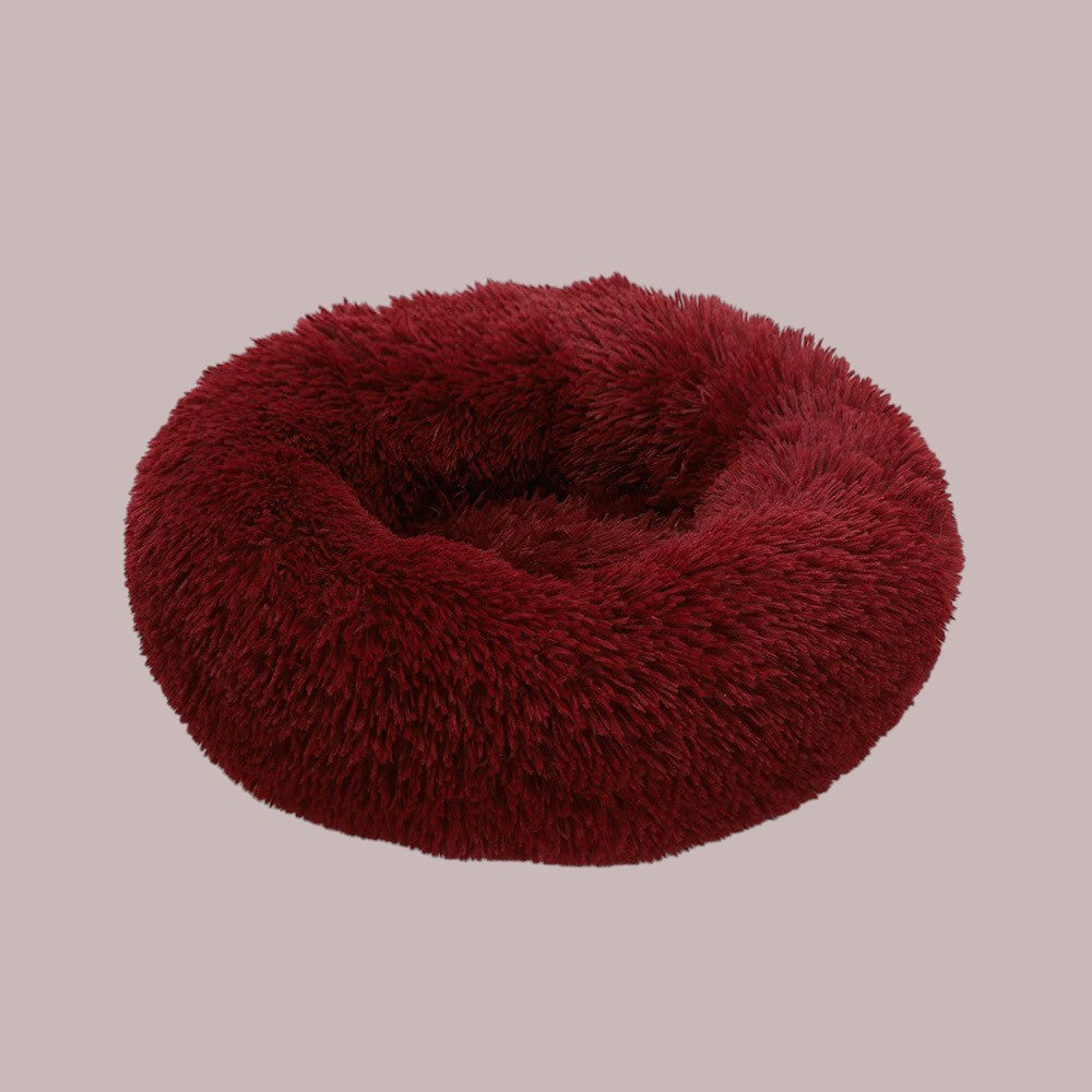 Cama Donut para Perros y Gatos Rojizo: Calidez para tu Mejor Amigo