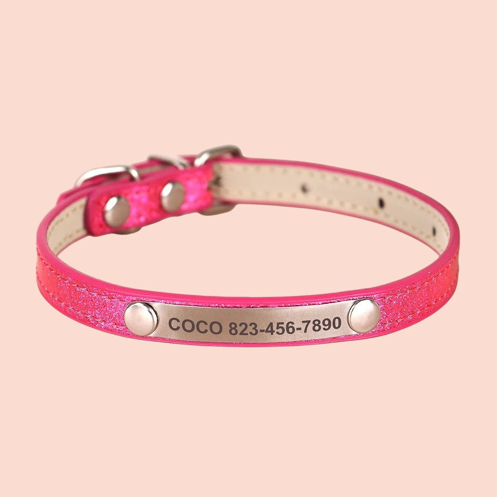 Collar Brilloso para Gatos y Perros Rosa/Azul